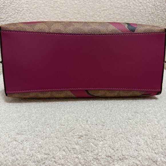 COACH Mollie Tote Bag and Long Zip Around Wallet with Pink Bow Print - Picture 4 of 9